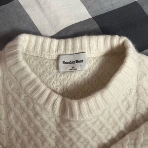 Aritzia Peggy Cable Knit Cropped Sweater
